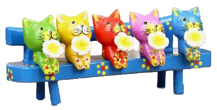 Сувенир деревянный Sima-Land 19×8×6 см, «Котята на скамейке», голубой