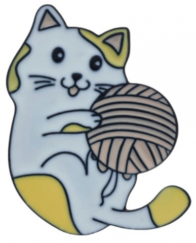 Значок с эмалью Sima-Land 3 см, «Котёнок с клубочком», цветной в чёрном металле Значок с эмалью Sima-Land 3 см, «Котёнок с клубочком», цветной в чёрном металле