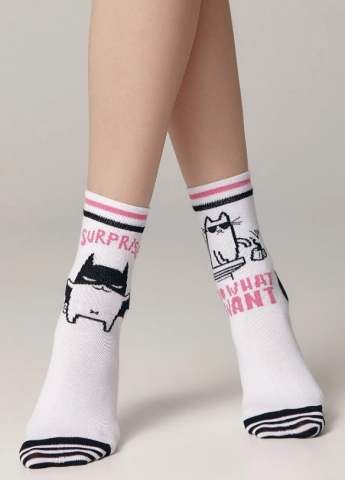 Носки женские Conte Elegant Happy размер 23-25, белые Носки женские Conte Elegant Happy размер 23-25, белые