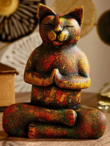 Сувенир из камня «Кот-йог», 20*16 см