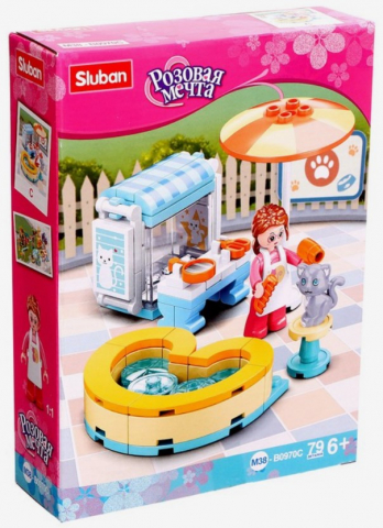 Игра-конструктор «Розовая мечта», 79 деталей, «Кошачья парикмахерская»