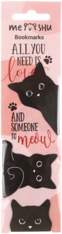 Закладки магнитные для книг Meshu, 3 шт., Black Cat