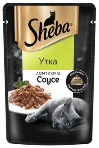 Корм влажный Sheba (для взрослых кошек) 75 г, «Ломтики в соусе. Утка» Корм влажный Sheba (для взрослых кошек) 75 г, «Ломтики в соусе. Утка»