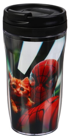 Термостакан со вставкой Sima-Land, 250 мл, «Человек паук с котиком»