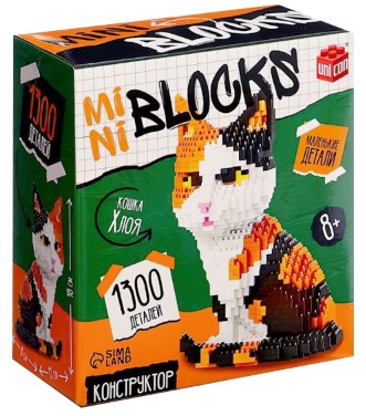 Игра-конструктор Unicon, Mini Blocks «Кошка Хлоя», 1300 деталей, 8+