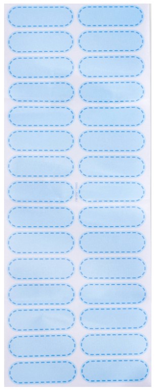 Набор именных термонаклеек для маркировки детских вещей «Одежда для котика», 30 шт., голубые