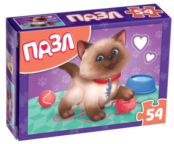 Пазлы детские Sima-Land 17,5×13 см, 54 элемента, «Озорной котик» Пазлы детские Sima-Land 17,5×13 см, 54 элемента, «Озорной котик»