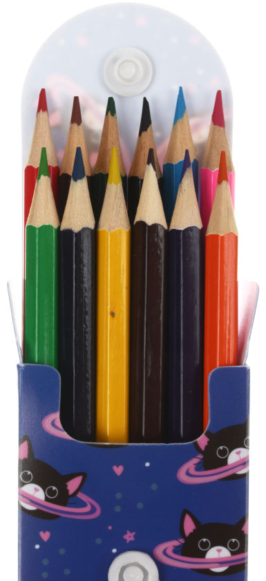 Карандаши цветные «Космокот» в пенале, 12 цветов, длина 175 мм Карандаши цветные «Космокот» в пенале, 12 цветов, длина 175 мм