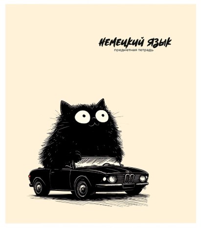 Тетрадь предметная А5, 48 л. на скобе Bad Cat 165×205 мм, клетка, «Немецкий язык»