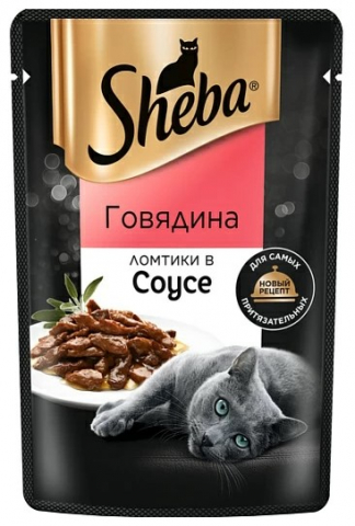 Корм влажный Sheba (для взрослых кошек) 75 г, «Ломтики в соусе. Говядина» Корм влажный Sheba (для взрослых кошек) 75 г, «Ломтики в соусе. Говядина»