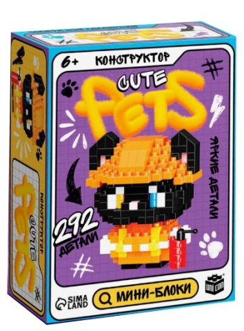 Игра-конструктор Unicon «Cute Pets. Котик», 292 детали Игра-конструктор Unicon «Cute Pets. Котик», 292 детали