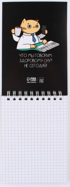 Блокнот на гребне «Сима-Ленд» А6, 100*140 мм, 40 л., клетка, «Трудокотик»