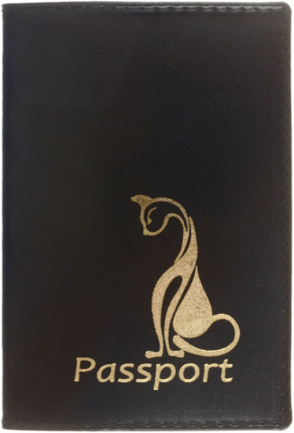 Обложка для паспорта Sima-Land, 95*135 мм, «Кошка», черная