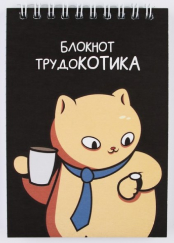 Блокнот на гребне «Сима-Ленд» А6, 100*140 мм, 40 л., клетка, «Трудокотик»