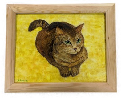 Картина «Кот №2» (Джонс А.С.), 18*24 см, холст, масло (живопись)