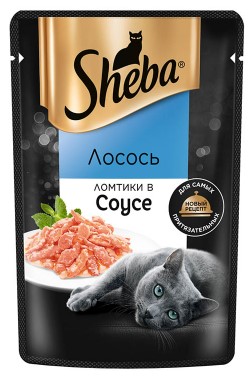 Корм влажный Sheba (для взрослых кошек) 75 г, «Ломтики в соусе. Лосось» Корм влажный Sheba (для взрослых кошек) 75 г, «Ломтики в соусе. Лосось»