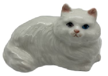 Фигурка фарфоровая №03, «Кот белый пушистый»