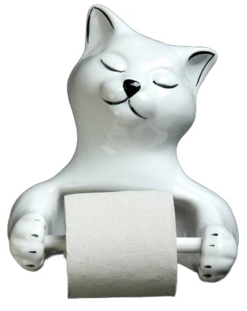 Держатель для туалетной бумаги фарфоровый «Кошка», 26*23*14 см