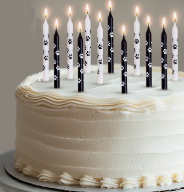 Свеча для торта Sima-Land, 12 шт., 8 см, «Лапки», черные и белые