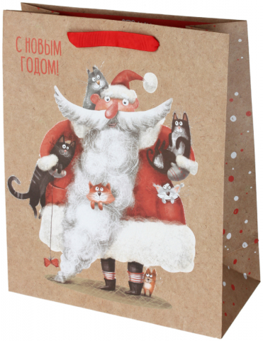 Пакет подарочный крафт Meshu 26×32×12 см, Father Frost Пакет подарочный крафт Meshu 26×32×12 см, Father Frost