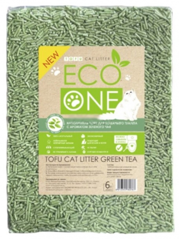 Наполнитель натуральный соевый для лотков Eco One, 2,5 кг (6 л), «Зеленый чай»