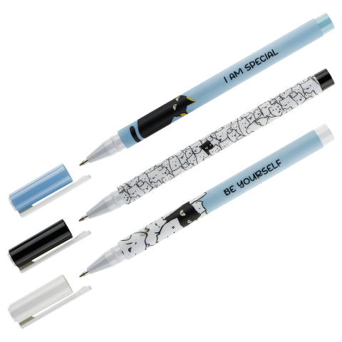 Ручка шариковая Meshu Special Cat, корпус ассорти, стержень синий