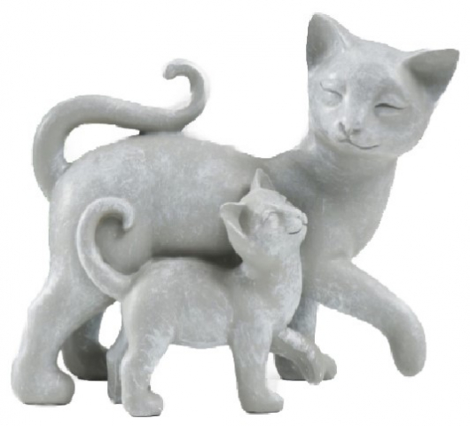 Сувенир полистоун Sima-Land 17,5×9,5×19 см, «Кошка с котёнком — прогулка»