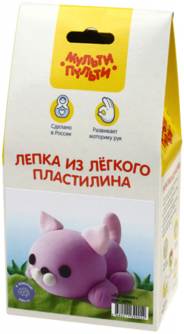 Набор для лепки из легкого пластилина «Мульти-Пульти», «Котенок» (5 цветов) Набор для лепки из легкого пластилина «Мульти-Пульти», «Котенок» (5 цветов)