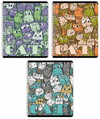 Тетрадь общая А5, 60 л. на гребне «Котовасия», 170*205 мм, клетка, ассорти (цена за 1 шт.) Тетрадь общая А5, 60 л. на гребне «Котовасия», 170*205 мм, клетка, ассорти (цена за 1 шт.)