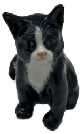 Фигурка фарфоровая №03 «Кот черный с белой грудкой»