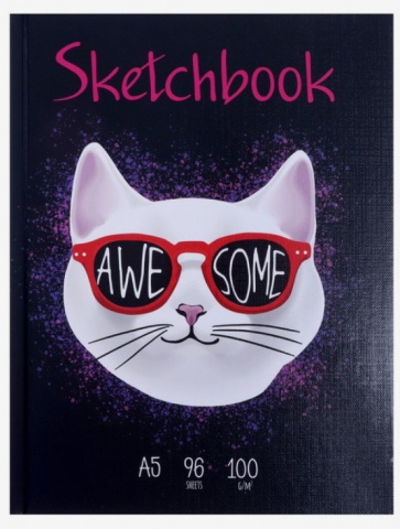 Скетчбук Cool Cat (А5), 220*170 мм, 96 л.