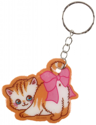 Брелок ПВХ мягкий «Котенок с бантом», 4,7*4,4 см