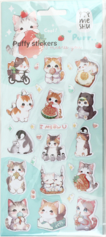 Наклейки объемные Meshu , 10*23 см, 29 шт., I Meow You