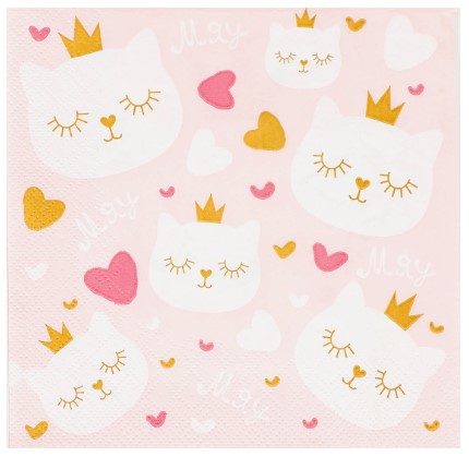 Салфетки сервировочные Sima-Land 33×33 см, 20 шт., «Котенок Принцесса»