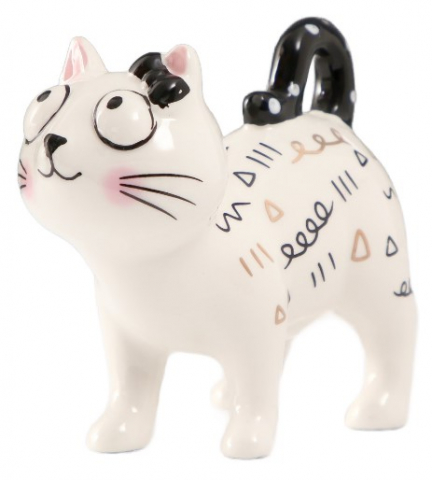 Сувенир керамический «Кошечка с бантиком. Каракули», 9*4,4*8,3 см Сувенир керамический «Кошечка с бантиком. Каракули», 9*4,4*8,3 см