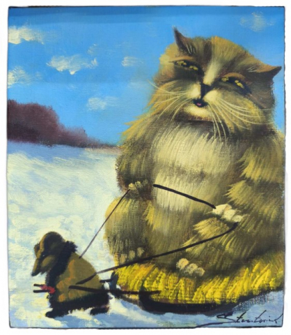 Картина «Зимние каникулы» (Стратович В.В.), 30*25 см, холст, масло