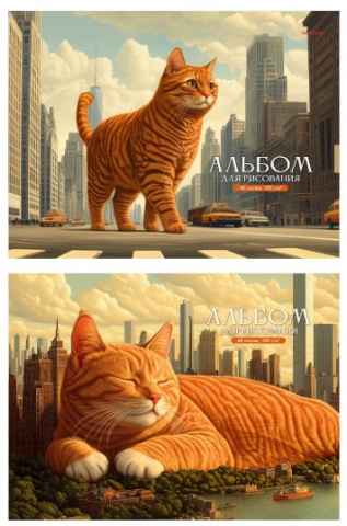 Альбом для рисования А4 «Гигантские кошки», 203*286 мм, 48 л., ассорти
