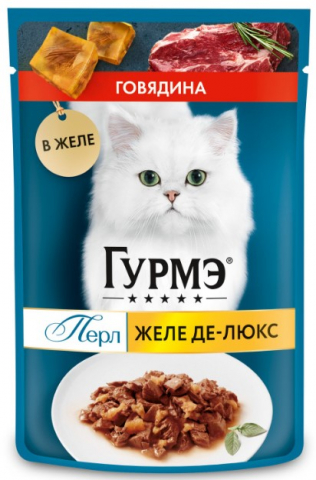 Корм влажный Gourmet (для взрослых кошек), 75 г, говядина в желе Корм влажный Gourmet (для взрослых кошек), 75 г, говядина в желе