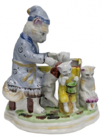 Карандашница «Кот с котятами» (винтаж), 18*16 см
