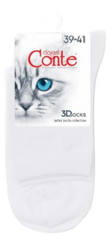 Носки женские Conte Elegant 3DSocks, размер 25-27, белые (высокие)