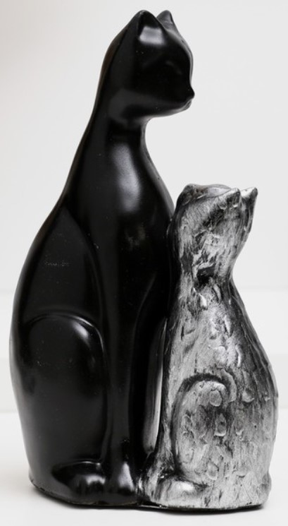 Фигура полистоун «Кошка с котенком», 16*26 см, черная с серебром Фигура полистоун «Кошка с котенком», 16*26 см, черная с серебром