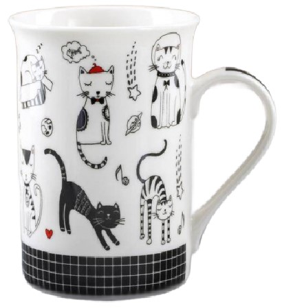 Кружка фарфоровая «Кошачьи будни», 300 мл, 10,6*7,6*11 см Кружка фарфоровая «Кошачьи будни», 300 мл, 10,6*7,6*11 см