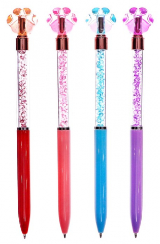 Ручка-прикол шариковая автоматическая Sima-Land, «Лапка блеск», корпус ассорти, стержень синий (поворотный механизм)