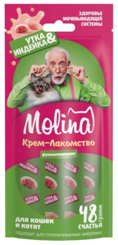 Лакомство для кошек Molina, 48 г, с уткой и индейкой