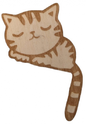 Магнит деревянный «Котик» (Марданов А.А.), 7*6 см