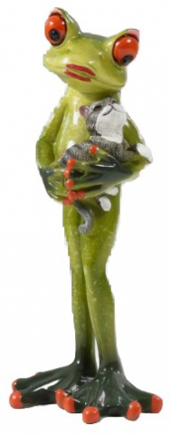 Сувенир полистоун Sima-Land 7,5×6,2×17 см, «Лягуха с кошечкой»
