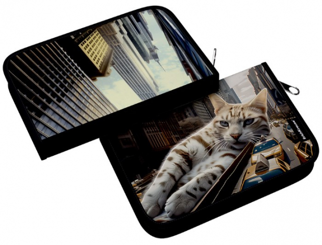 Пенал-книжка без наполнения ErichKrause 135×205×30 мм, Big City Cats