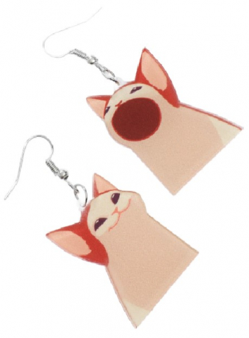 Серьги акриловые Sima-Land высота 5,5 см, «Коты забавные», цвет бежево-коричневый