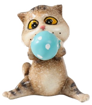 Сувенир полистоун Sima-Land 7×6×7 см, «Котишка надувает воздушный шар»