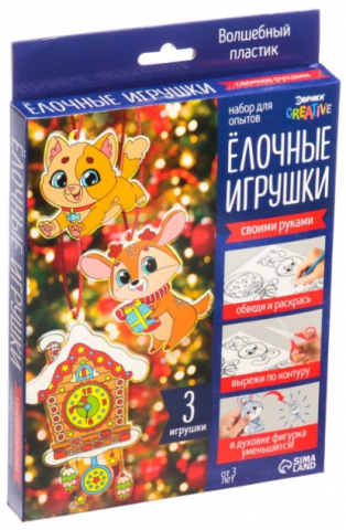 Набор для опытов «Ёлочные игрушки», 3 игрушки, 3+ Набор для опытов «Ёлочные игрушки», 3 игрушки, 3+